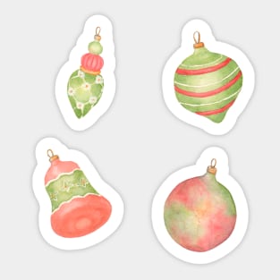 Traditional Christmas Styled Ornaments Sticker